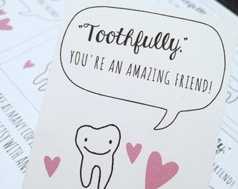 Printable Dental Valentine, Dental Kid's Valentine,  Dental Valentine's Card, Tooth Valentine, Dental Hygienist Valentine, Dentist Valentine