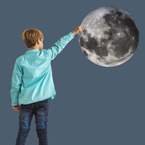 Calcomanía de pared de luna llena - Adhesivo de fase lunar - Mural de vinilo decorativo para espacios grandes para habitaciones infantiles y dormitorios