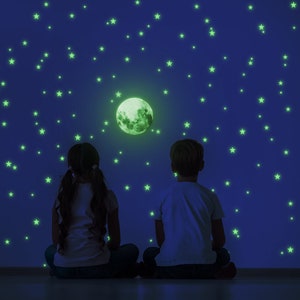 Glow In The Dark Stars Stickers The Glowing Moon Decal Night Light Fluorescent Stick For Nursery Kid Room Ceiling And Wall image 10