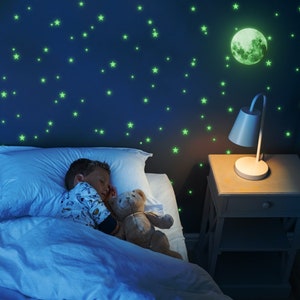 Glow In The Dark Stars Stickers The Glowing Moon Decal Night Light Fluorescent Stick For Nursery Kid Room Ceiling And Wall image 6