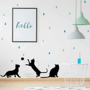 Cat Sticker - Cute Vinyl Funny Cats Lover Gift Lovers Decal - Art Pet Black Kitten Stickers - Decor  Silhouettes Kitty Die Cut