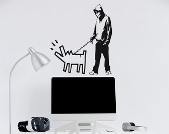 Banksy Choose Your Weapon Vinyl Wall Sticker - Dog Pack Art Critical Hit Teen Decor - Teenager Gamer Wepon Decal - Boy Walking Decals