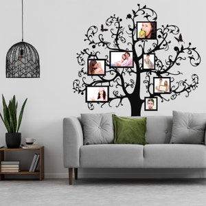 Photo Frame Tree Sticker - Family Vinyl Wall Decal - Art Large Picture Decor Stickers - Nursery Frames Memory Mural Photos Die Cut Decals