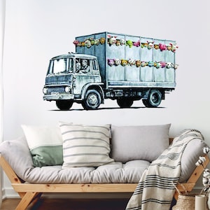 Banksy Animal Truck Vinyl Wall Sticker - Art Home Decor Cool And Premium Waterproof Decal - Adult Graffiti With Quality Bansky Boy Laptop