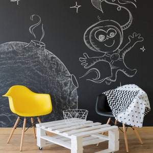 Chalkboard Wall Sticker - Large Chalk Board Decal For Kitchen Classroom Door Menu Decor - Adhesive Blackboard Roll - Kids Black Stick Vinyl