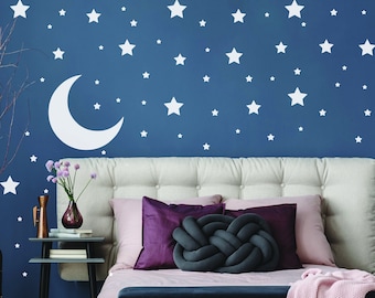Stars Wall Decals Pack - Nursery Confetti Vinyl Stickers Decoration - DIY Twinkle Space Shape Art Decor Baby Kid Room Bedroom Peel Stick **