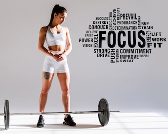 Motivational Gym Wall Decal - Fitness Workout Motivation Quote Sticker - Sport Training Vinyl Decor - Gym Stickers - Gym Decals