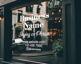 Aangepaste raamsticker - Aanpasbare Business Restaurant Coffee Shop Storefront Glassticker - Bedrijfsnaam Logo Deur Vinyl Belettering Teken