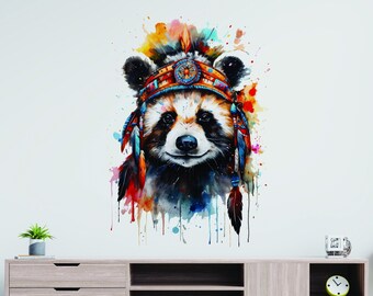 Panda Wand Aufkleber - Abnehmbarer Vinyl Bär Kunst Aufkleber für Kinderzimmer - Panda Wand dekor