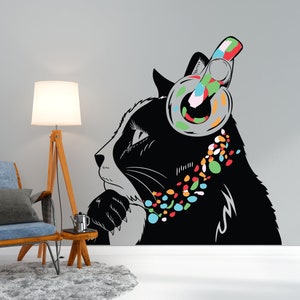 Cat Wall Sticker - Kitten Head Decal