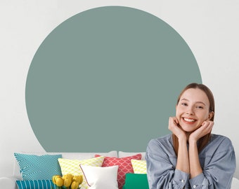 Cerchio Boho Wall Decal - Camera da letto rotonda letto arco testiera adesivo moderno - grande vinile Dot Shape Room Decor - scandinavo colore chiaro stile