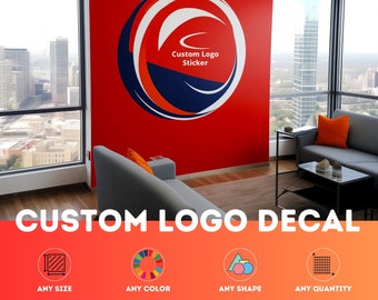 Impresión de etiqueta de logotipo de calcomanía de pared personalizada - Corte de forma impresa de etiqueta de vinilo personalizada - Producto de impresión comercial - Letrero de matriz de puerta con foto redonda