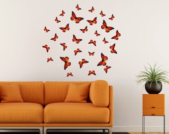 30 Butterfly Wall Decor Stickers - Art Decorations Decals For Girl Room Bedroom - Baby Kids Girls Pink Nursery Sticker - 3d Party Decoration