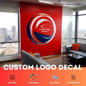 Custom Wall Decal Logo Sticker Print Personalized Vinyl Label Printed Shape Cut Business Printing Product Round Photo Door Die Sign image 1