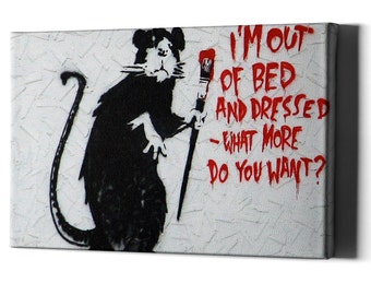 BANKSY WALL ART Because I'm Worthless Banksy Canvas Banksy Rat Art