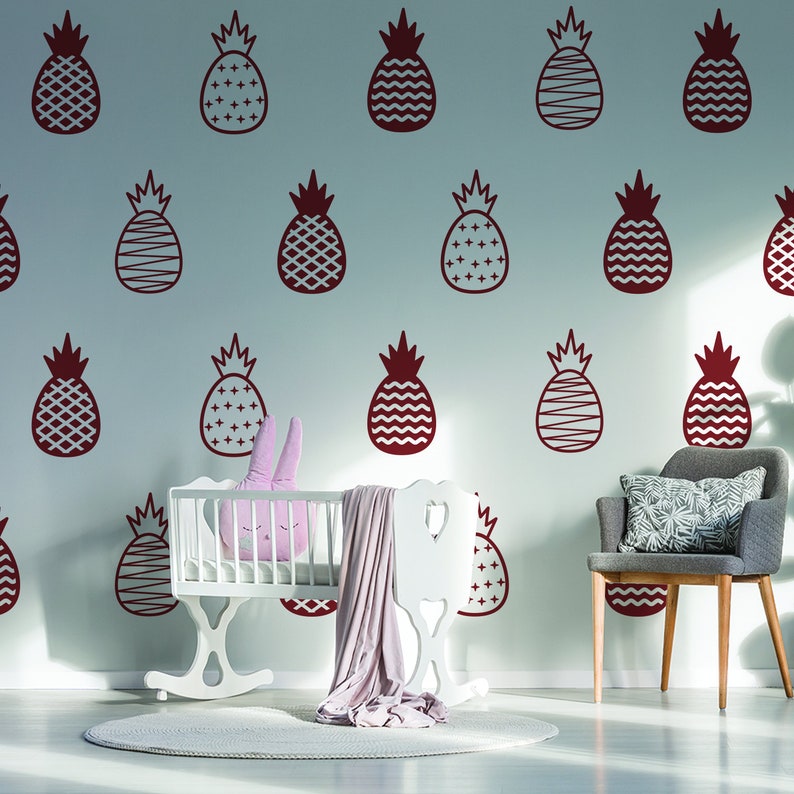 50x Pineapple Wall Decals Gold Decor Decal Bedroom Sticker Etsy