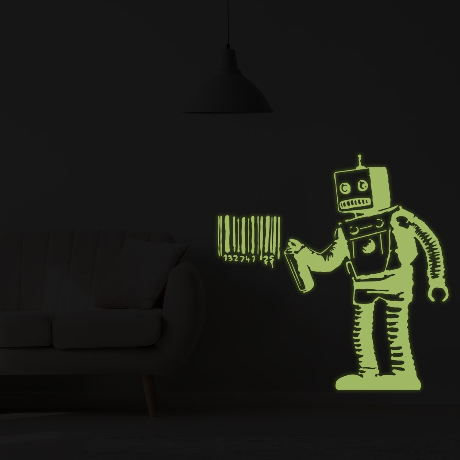 Glow in the Dark Wall Vinyl Sticker Art - Luminescent Neon Night ...