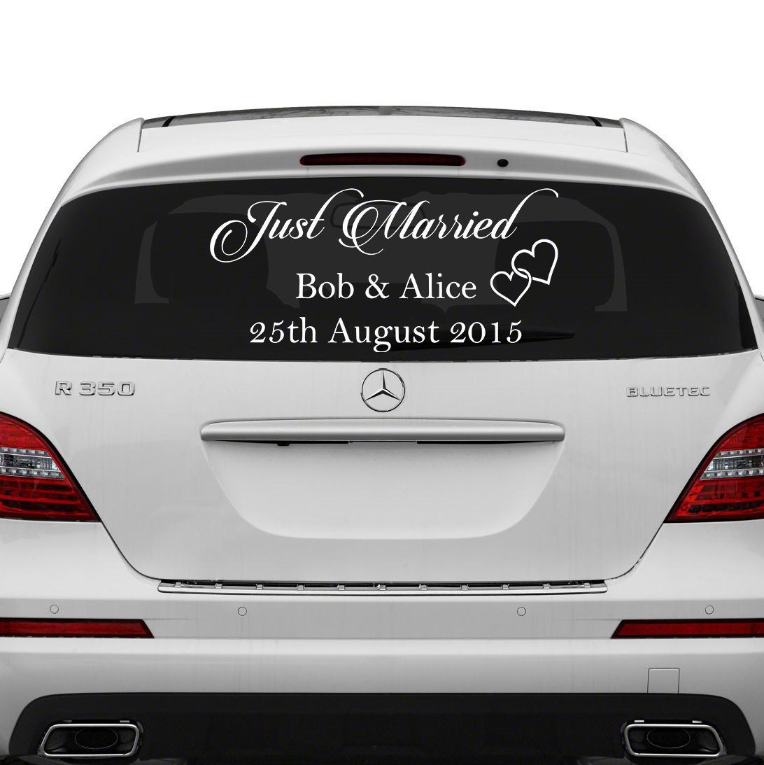 Just married - Stickers voiture - La vie en magenta