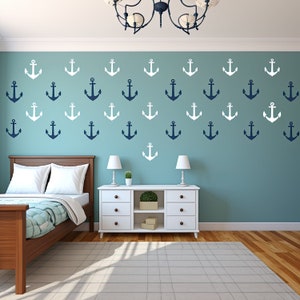 Vintage Anchor Wall Decal Collection - Set of 25 Nautical Vinyl ...