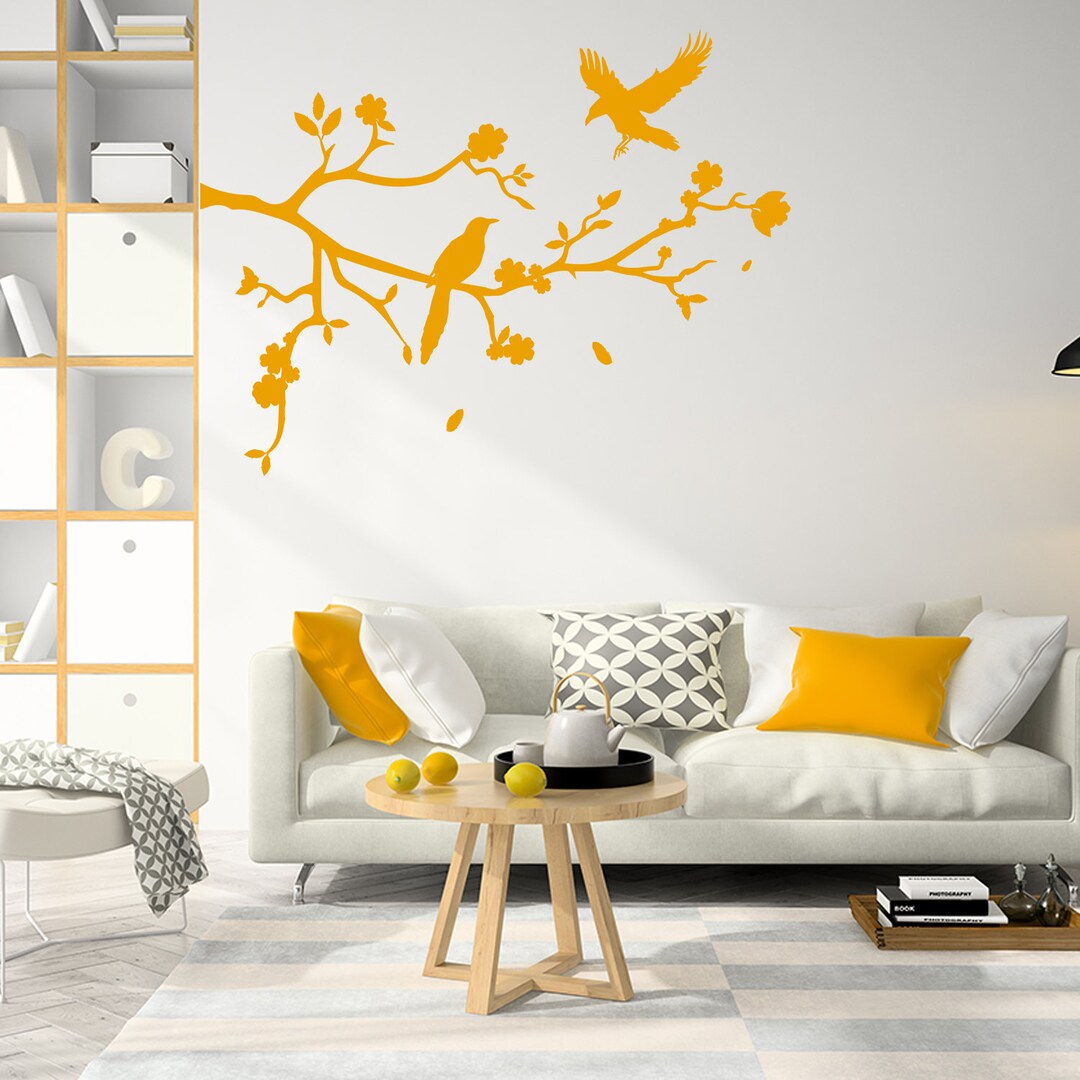 Branch Wall Tree Sticker Vinyl Decal - Bird Kids Room Decals - Girls ...