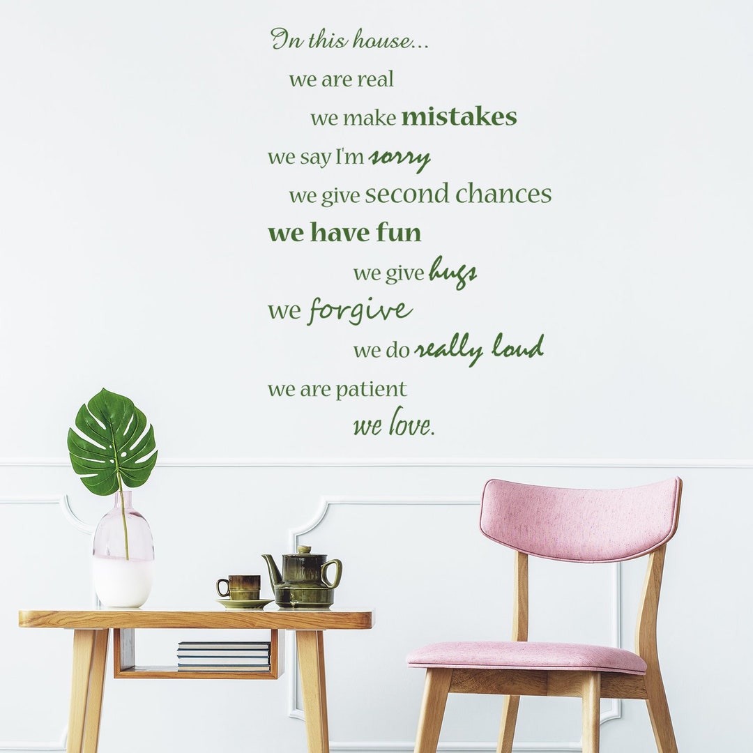 House Wall Quote Sticker in This House Decal Art Family Rules Quotes