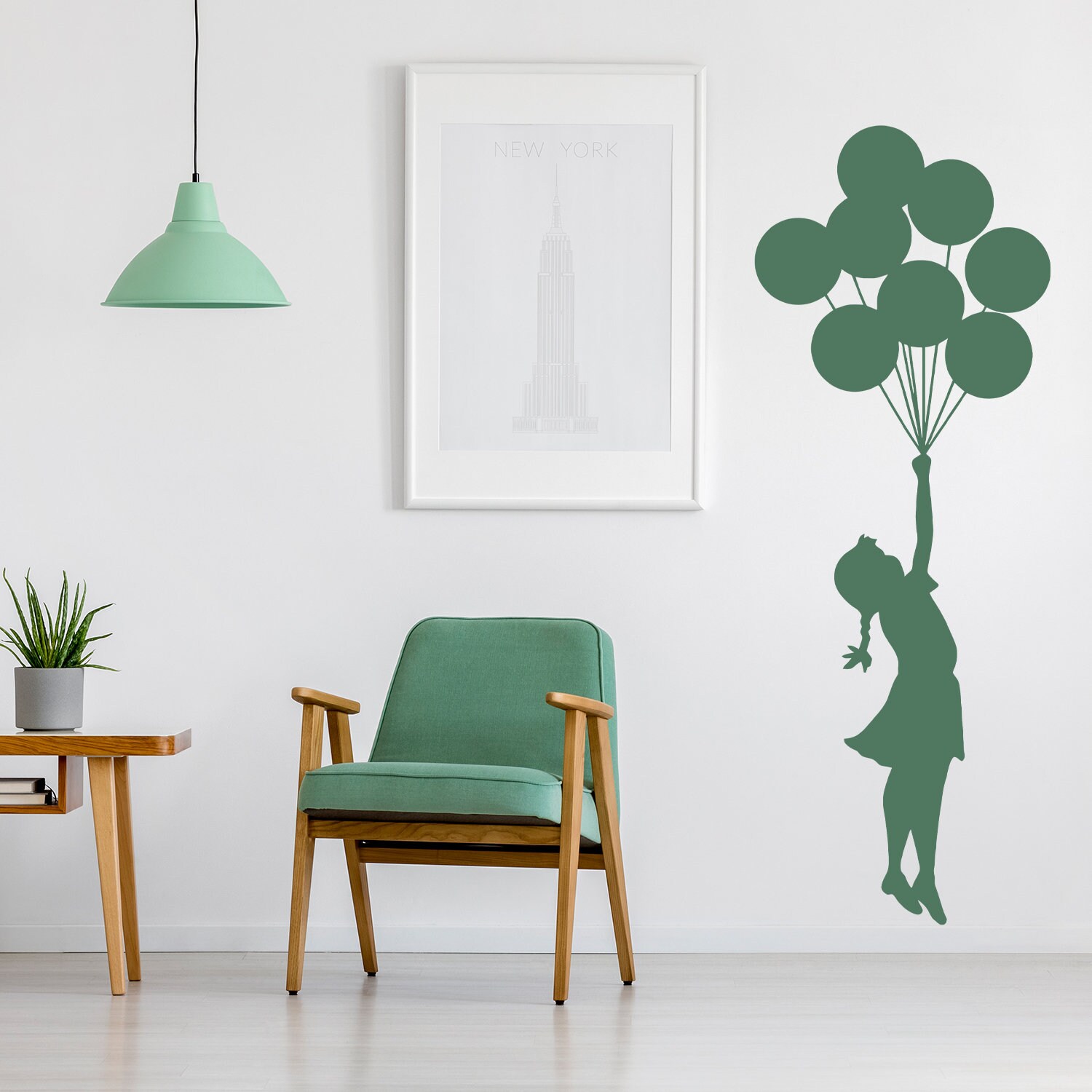 Balloon Girl Banksy Wall Sticker - Hot Air Nursery Baby Decor Vinyl ...