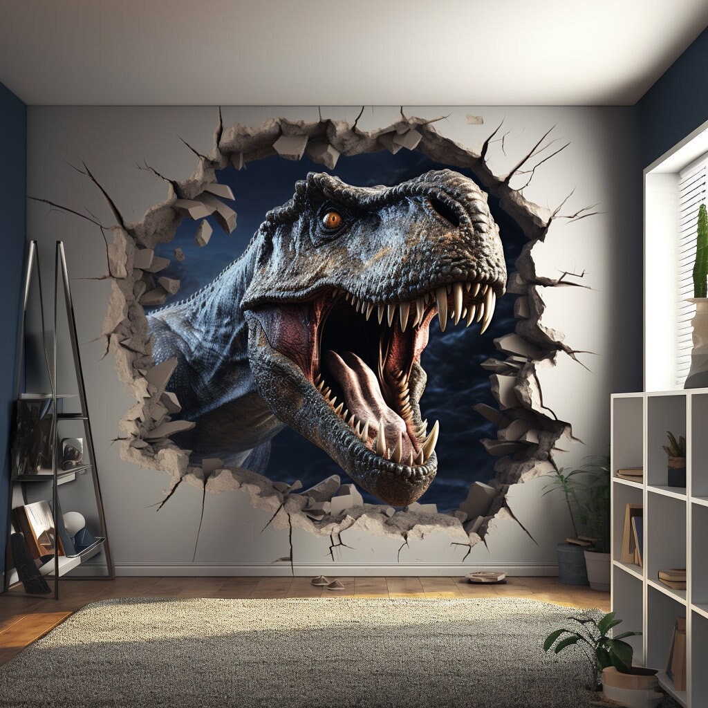 3D réaliste grand dinosaure oeil Stickers muraux créatif salon fond papier  peint maison décoratif amovible sticker mural 