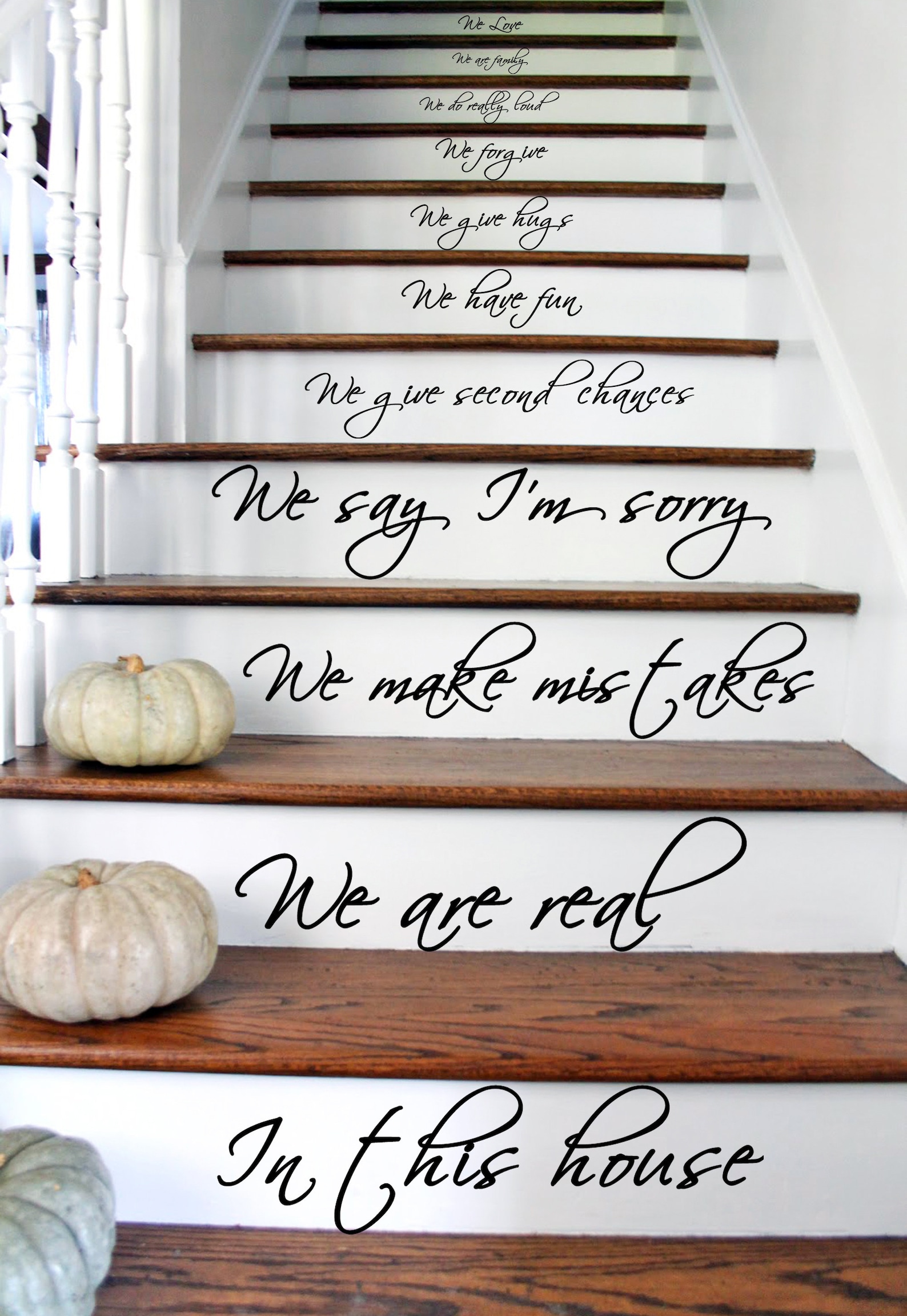 Stair Riser Quotes In This House Quote Stair Decals - Stairs Decal Quotes Vinyl Stickers ...