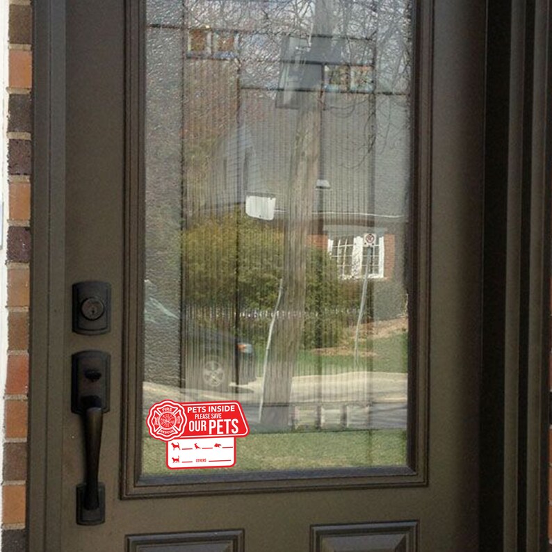 6x Pet Alert Emergency Cling Stickers Home Door Window Dog Etsy