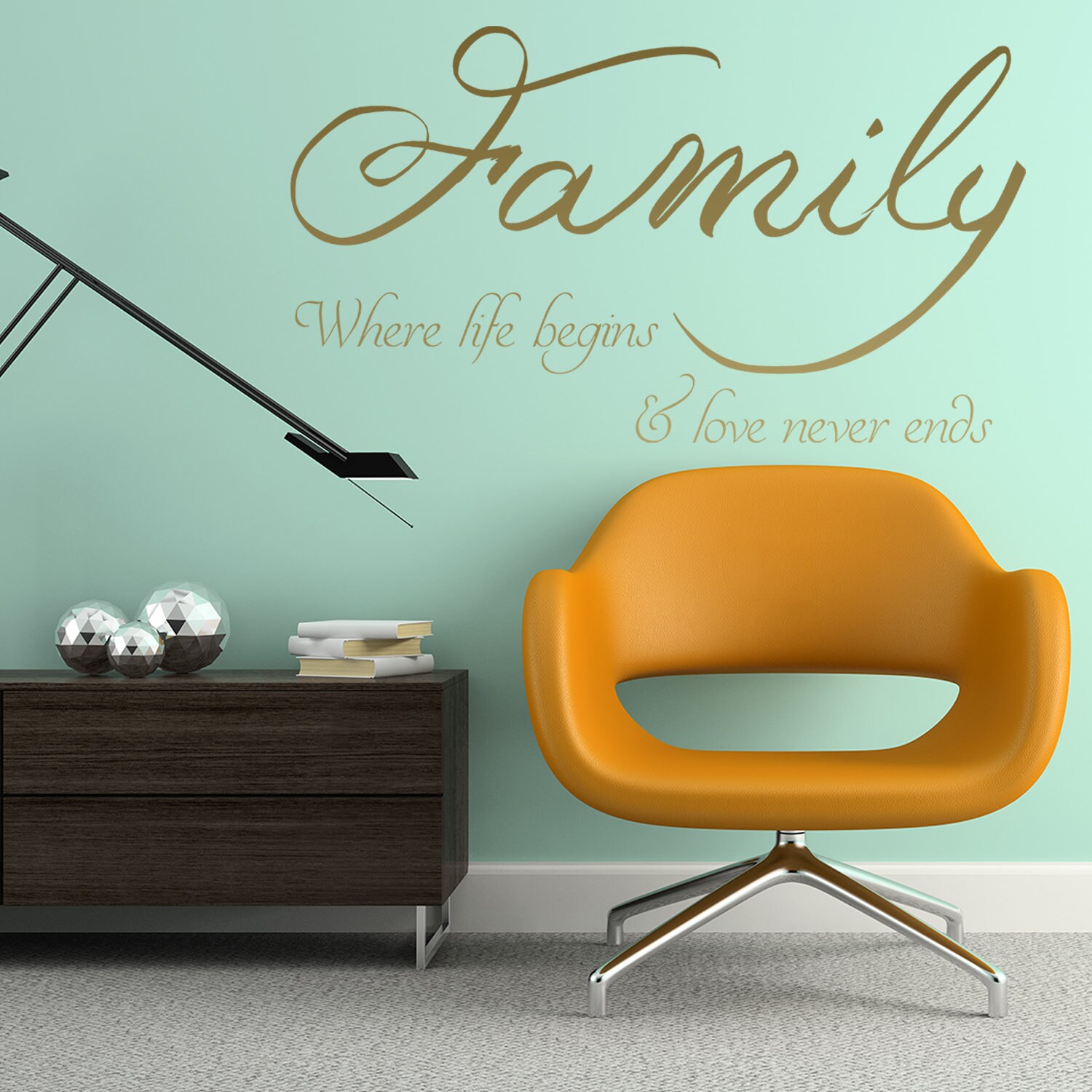 Autocollant Mural Citation Déco Famille Amour - Vinyle Lettrage - Modèle F80 RexburgVinyl