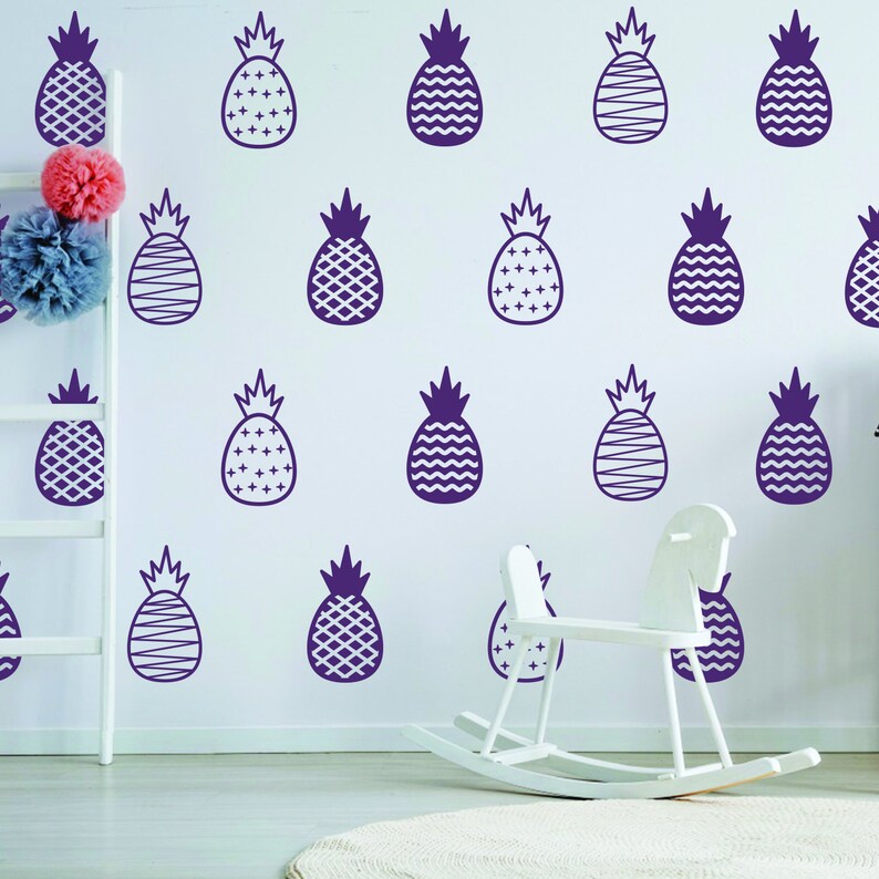 50x Pineapple Wall Decals Gold Decor Decal Bedroom Sticker Etsy