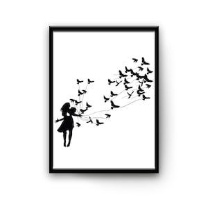 Reproduction Toile Banksy « Girl Lovesick » - Impression HD Roulée - Art Urbain