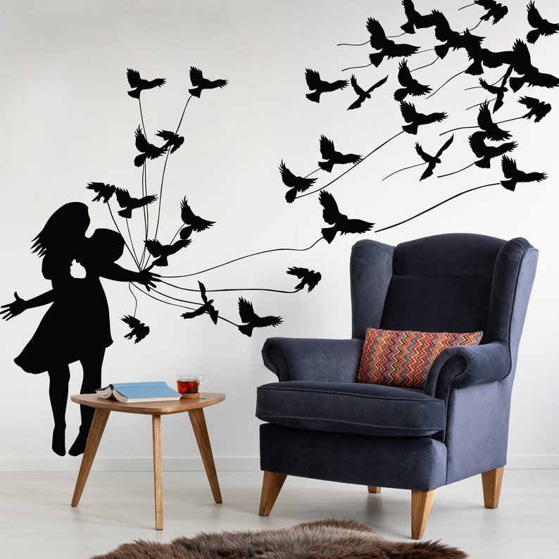 Banksy Wall Decal Banksy Wall Sticker Large Art Lovesick Etsy
