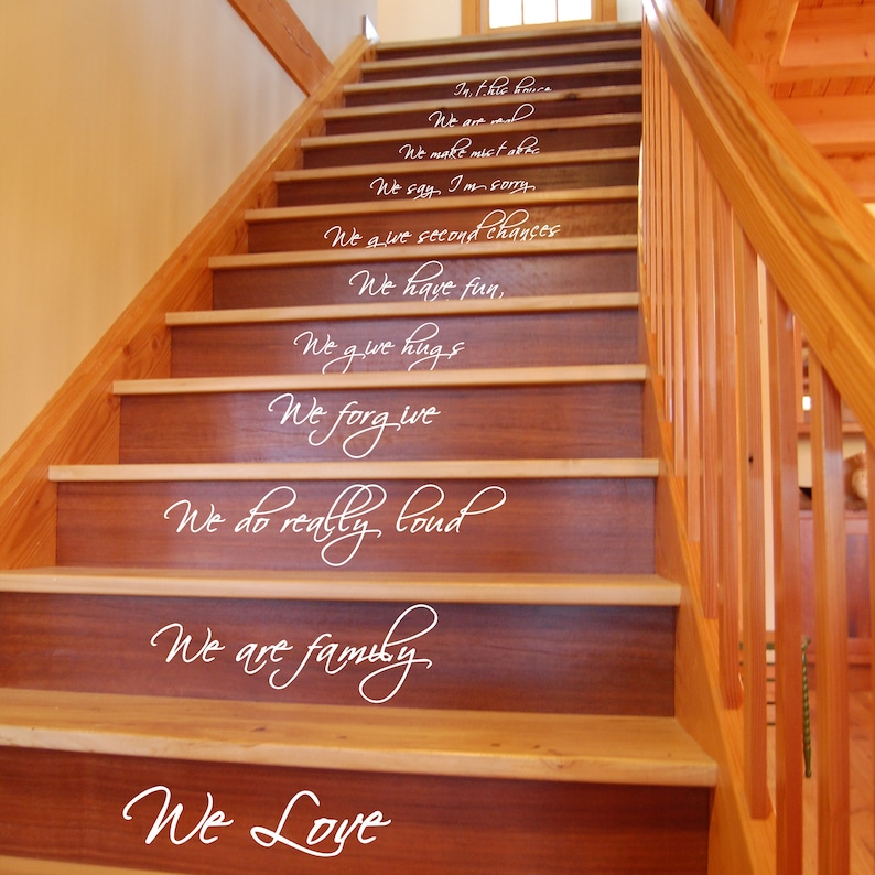 In This House Quote Stair Decals Stairs Decal Quotes Vinyl Etsy
