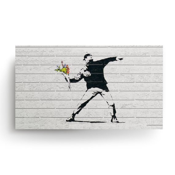 Banksy Flower Thrower Art Print Wall Poster Print - Street
