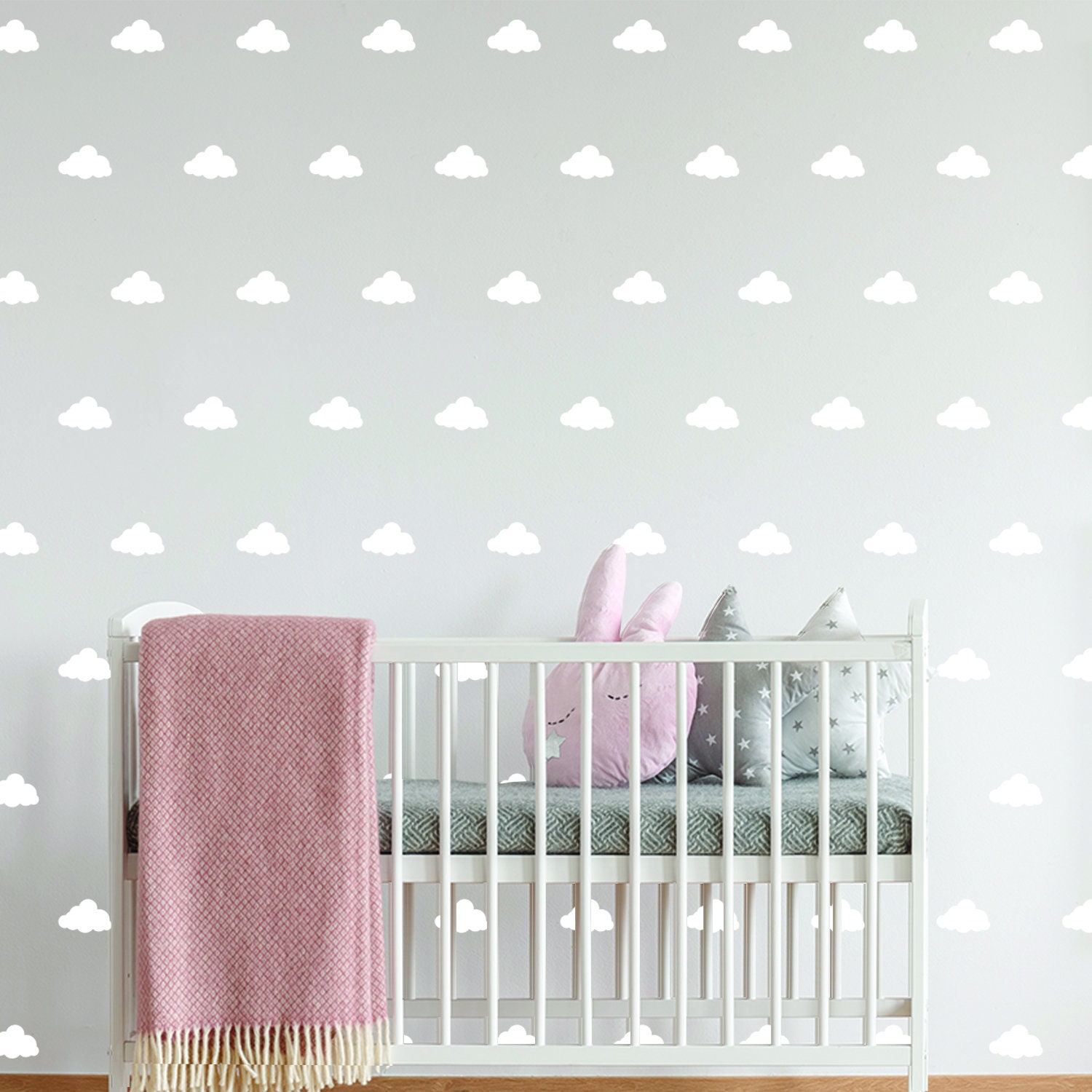 Lot 14 Stickers Muraux Nuages Miroir Argenté - Décoration Chambre Enfant Fille Garçon, Salon, Effet 3D Élégant