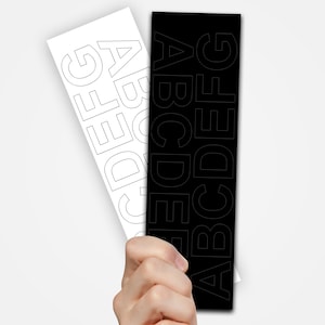Vinyl Removable Letter Stickers - Peel And Stick Alphabet Number Waterproof Decal - Black White Self Adhesive Lettering Sign For Outdoor