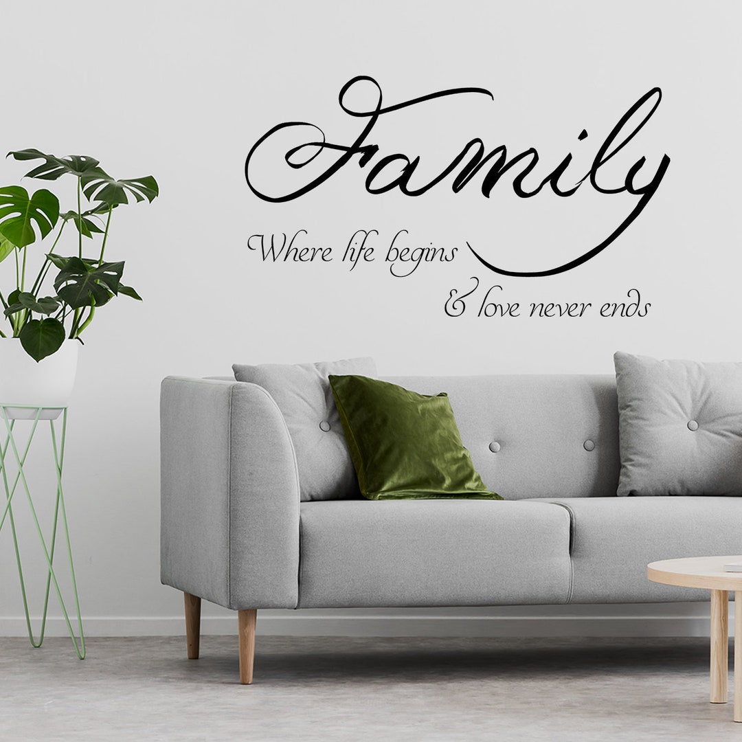 Family Quote Wall Sticker - Love Sign Decor Vinyl Decal - Room Art ...