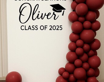 Personalisiertes Abschlussbanner 2025 – Individueller Stoffbanner Für Abifeier, Uni & Schulabschluss