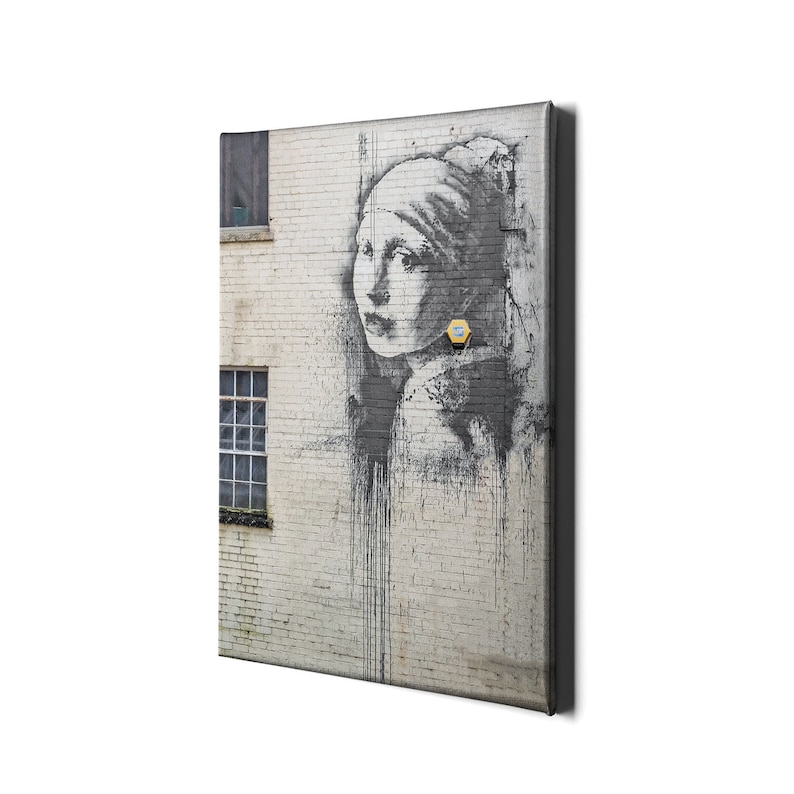Banksy Girl With A Pearl Earring Canvas Print Art Painting Etsy UK