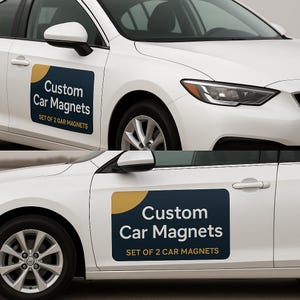 2x Custom Car Magnet | Personalized Magnetic Sign | Custom Logo Business Car Decal | Weatherproof Car Magnet | Branding for Vehicles Stick