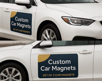 2x magneti per auto personalizzati / segnaletica magnetica personalizzata / adesivo per auto aziendale con logo personalizzato / magneti per auto resistenti alle intemperie / marchio per veicoli da attaccare