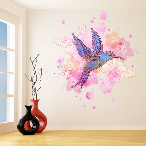 Adesivi Murali Colibrì Decowall - Decalcomanie Rimovibili Per Camera Dei Bambini, Soggiorno E Decorazioni - Foto 5