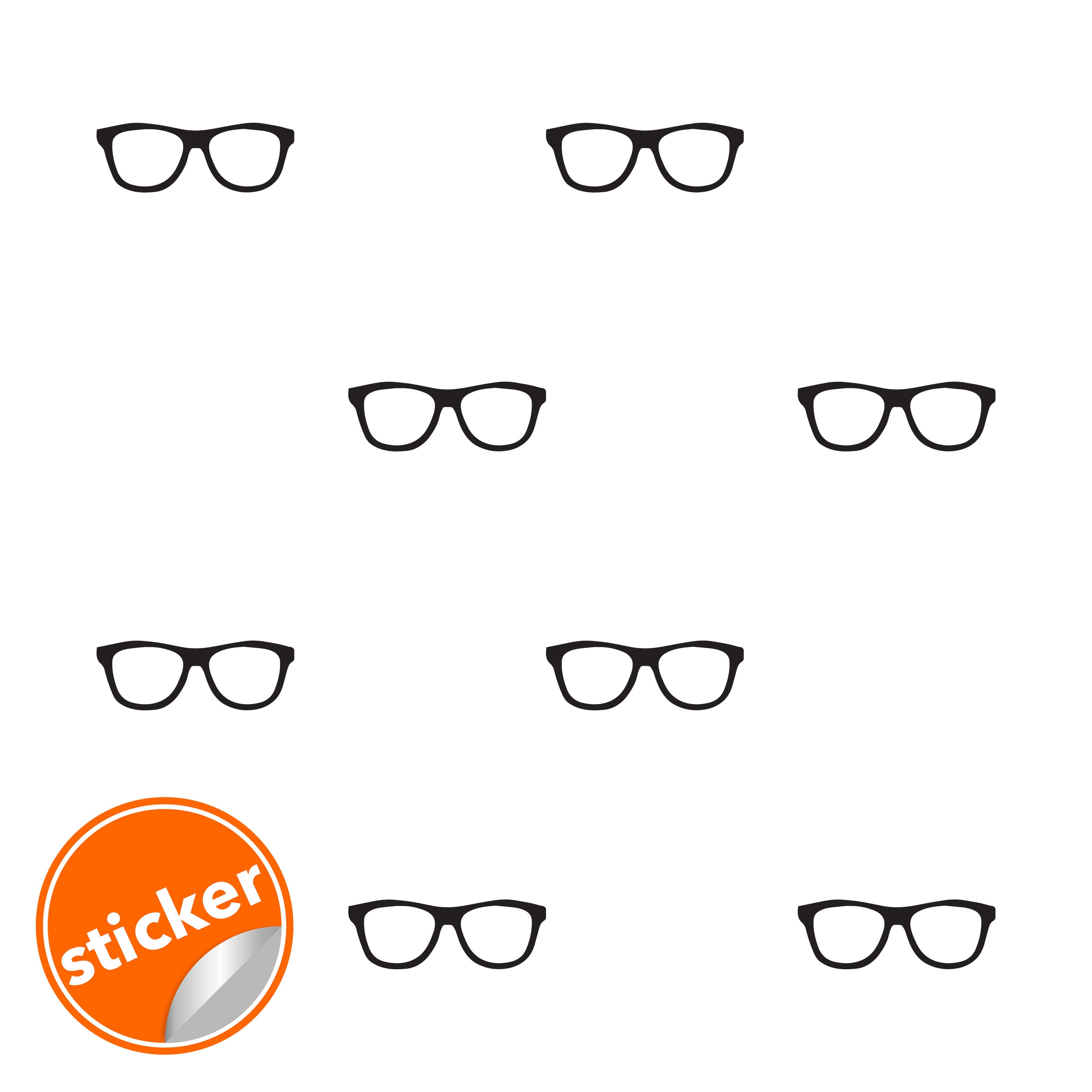 Spectaccles Sticker 50x Glasses Wall Decals Decor - Spectacles Sticker for Bedroom Living ...