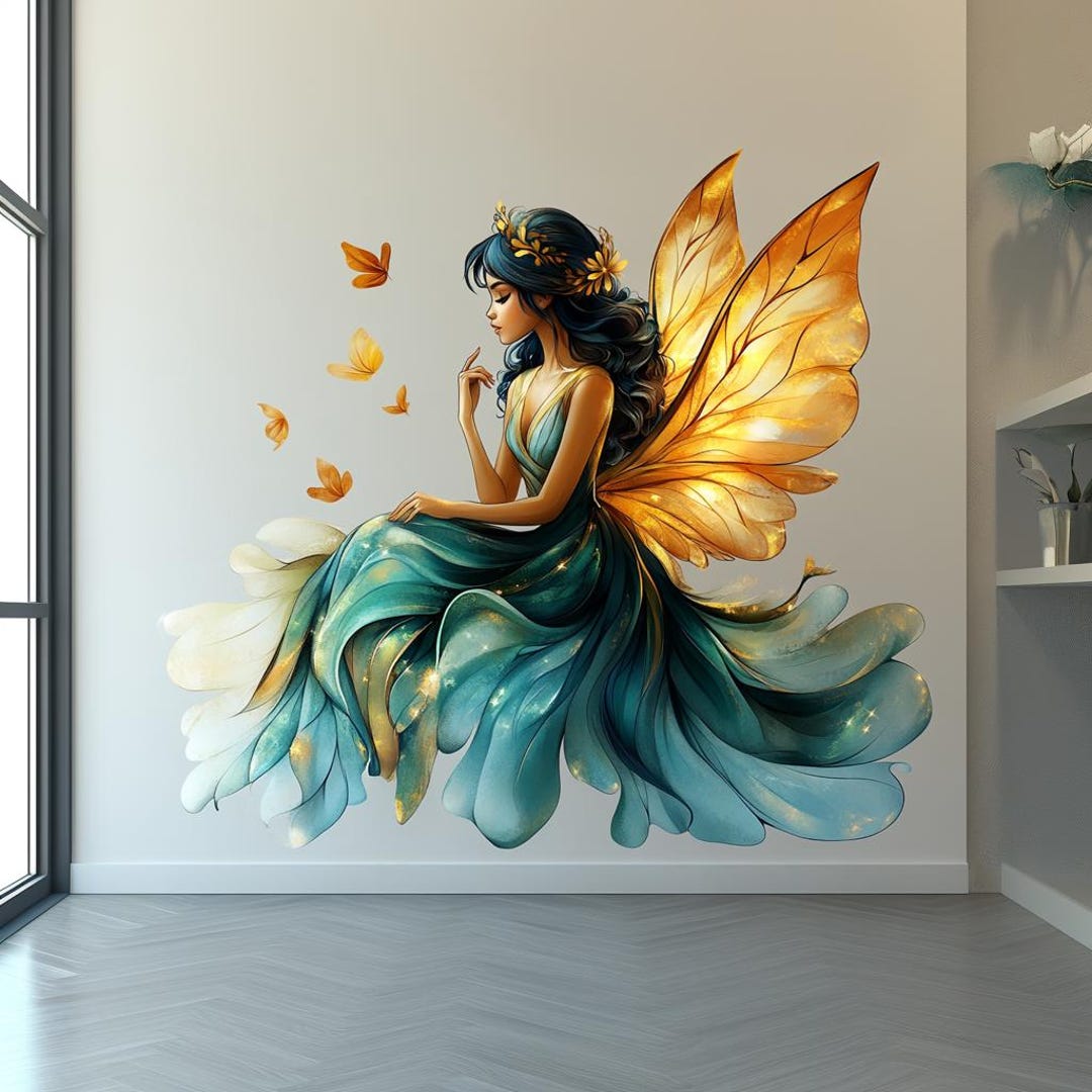 Magical Fairy Wall Decal | Glowing Butterfly Wings Sticker | Fantasy ...