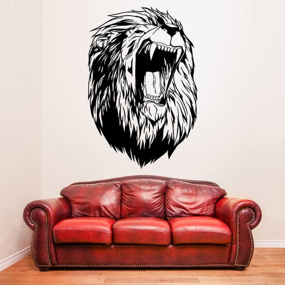 Lions Head Decal Lion Vinyl Wall Sticker King of the Etsy