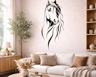 Minimalist Horse Decal | Equestrian Line Art | Modern Farmhouse Decor | Horse Silhouette Sticker | Minimalist Animal Wall Art | Horse Head