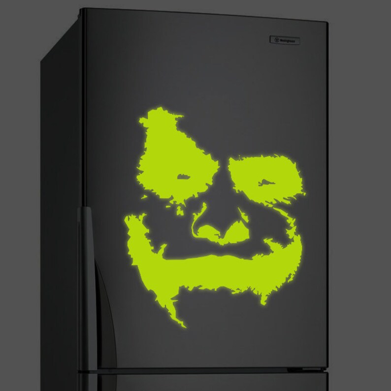 batman movie joker glow face sticker wall glow at night decal | etsy