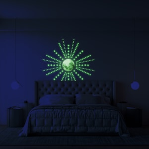 Glow In The Dark Stars Stickers The Glowing Moon Decal Night Light Fluorescent Stick For Nursery Kid Room Ceiling And Wall image 3