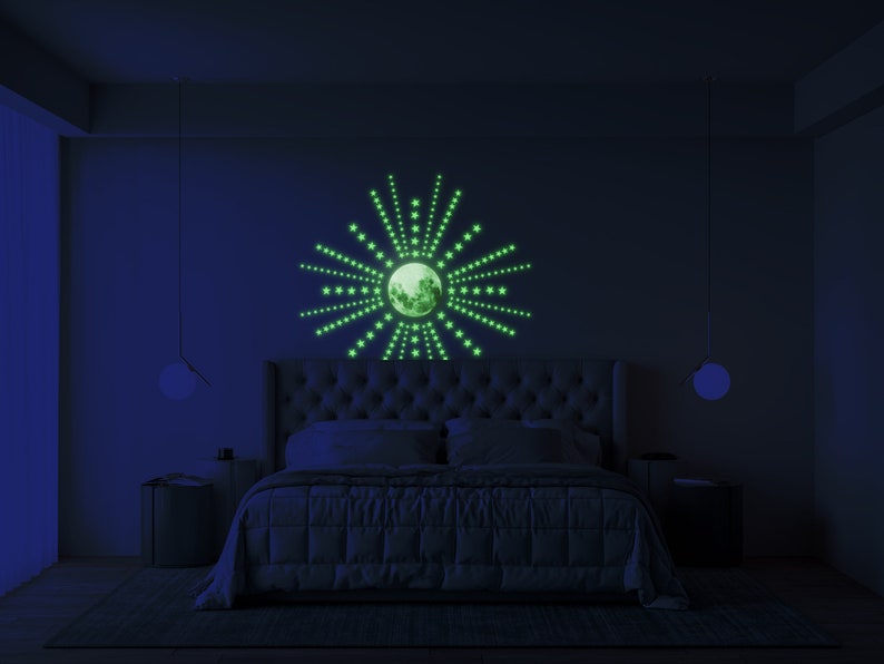 Glow In The Dark Stars Stickers The Glowing Moon Decal Night Light Fluorescent Stick For Nursery Kid Room Ceiling And Wall image 3